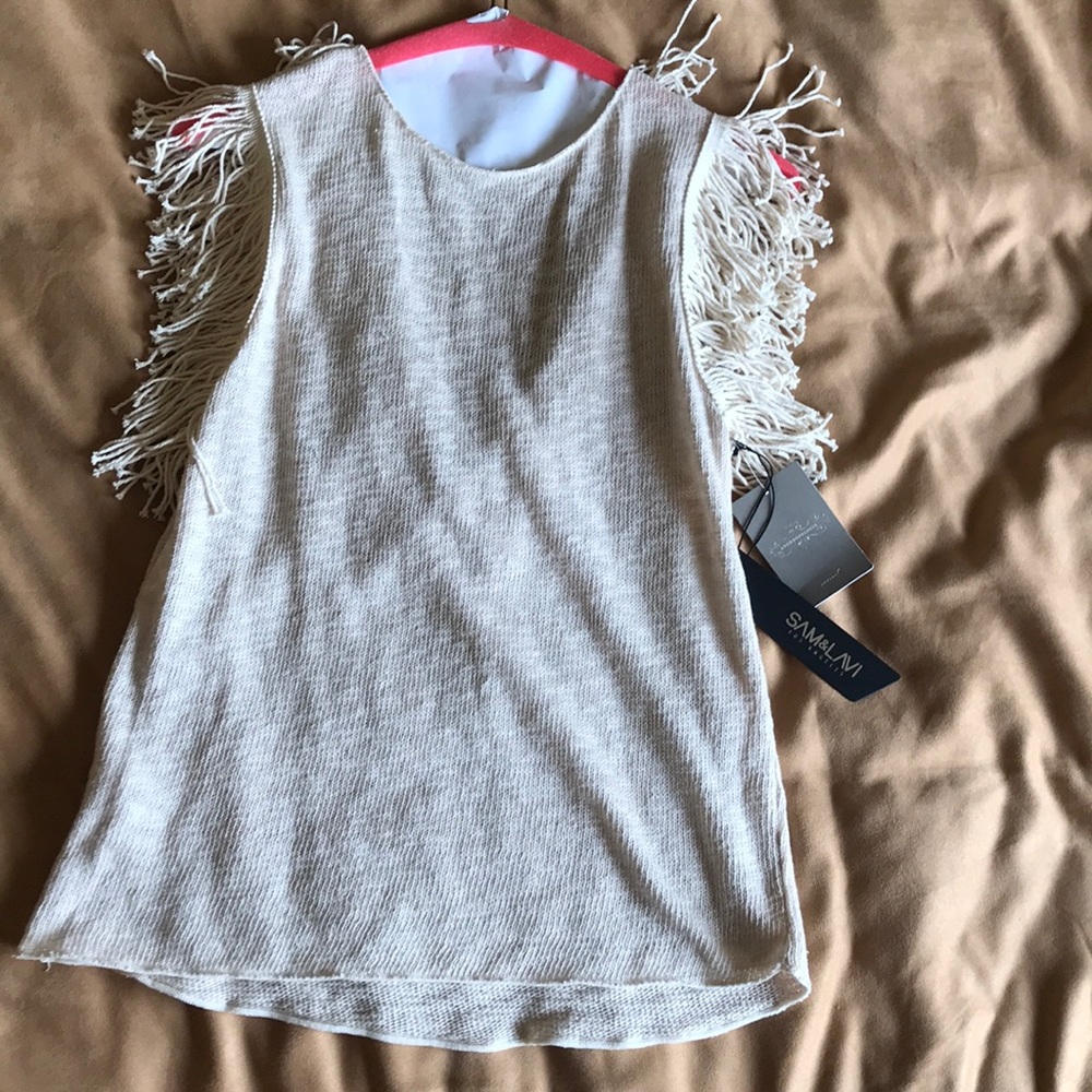 Anthropology Sam&Lavi knit tank with fringe